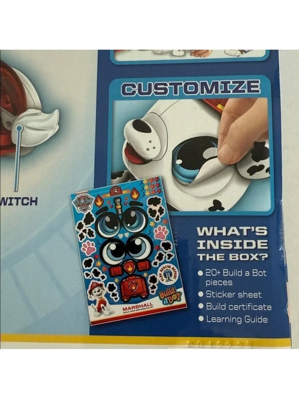 Nickelodeon Paw Patrol Marshall Build-a-Bot Robotic Pet Steam Toys Kids 3-10Y